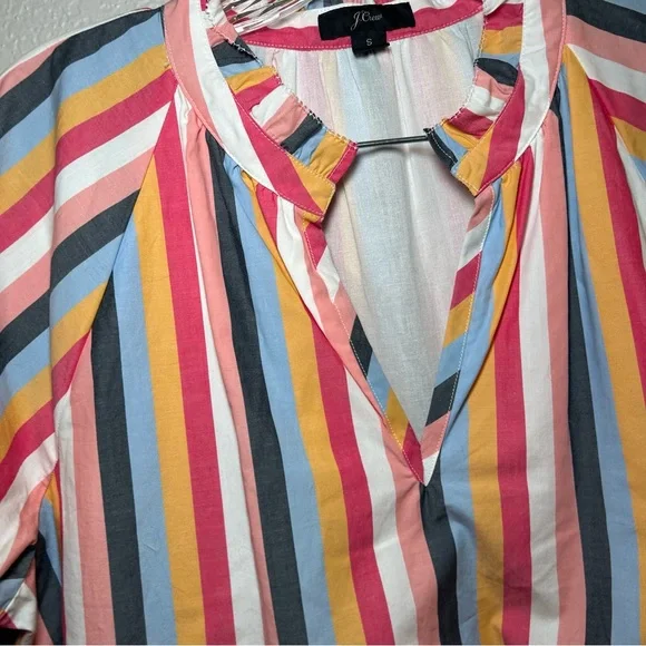 J. Crew Multicolor Striped Long Sleeve Dress women’s small colorful preppy - Picture 2 of 6